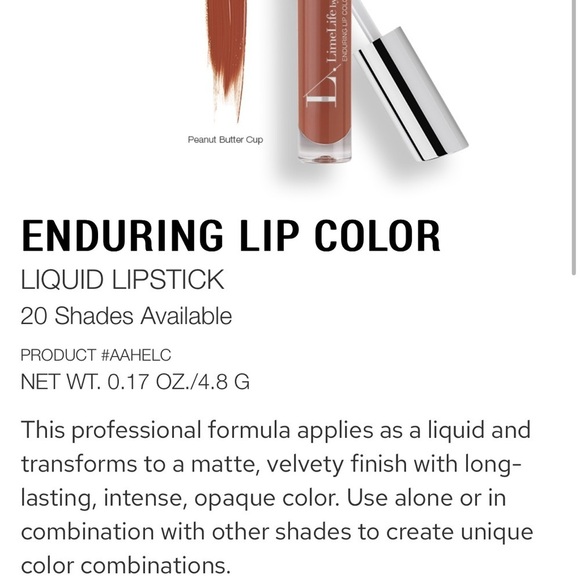 2/$30 LimeLife - Enduring Lip Color - Salted Caramel - Picture 2 of 6